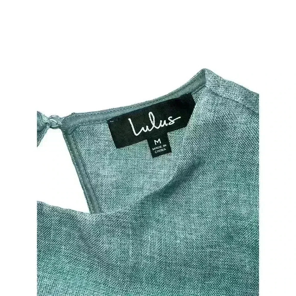 LULUS Winsome Mint Blue Backless Open Back Skater Mini Dress Pockets Size Medium - Picture 8 of 13